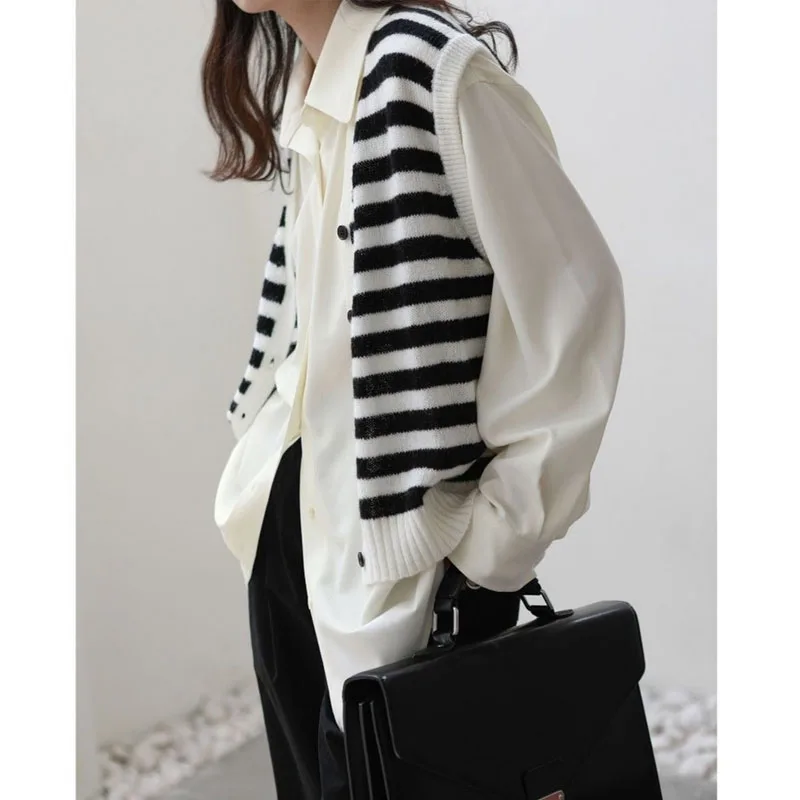 Deeptown Vintage Women Blouse Oversized Harajuku Chic Basic Korean Style with Tie Long Sleeve Shirt Loose Aesthetic Retro Female