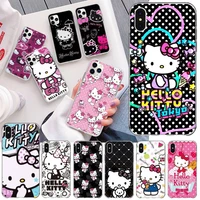 hello kitty phone case for iphone 13 12 11 pro mini xs max 8 7 plus x se 2020 xr silicone soft cover