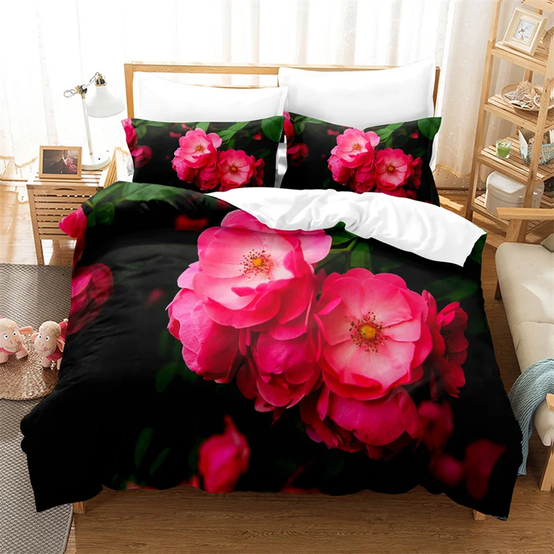 

Red Flowers Bedding Set Flowers Lovers Duvet Cover Girl Duvet Cover Bedroom Gorgeous Bedding King/Queen Duvet Cover Set
