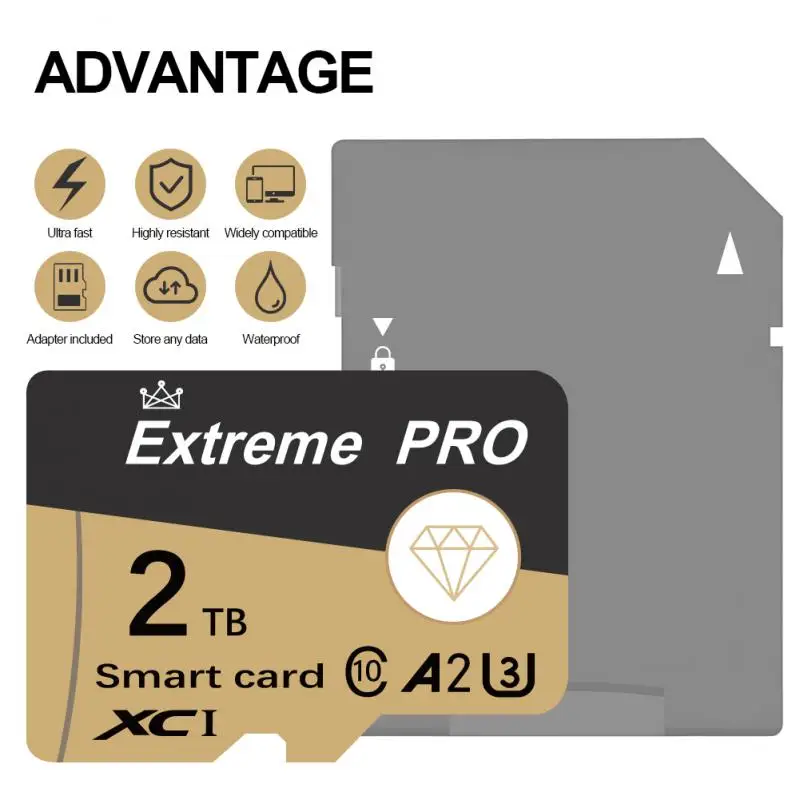 100% оригинальная карта Micro TF SD-карта класса 10 32 ГБ 64 128 512 2 ТБ памяти для телефона