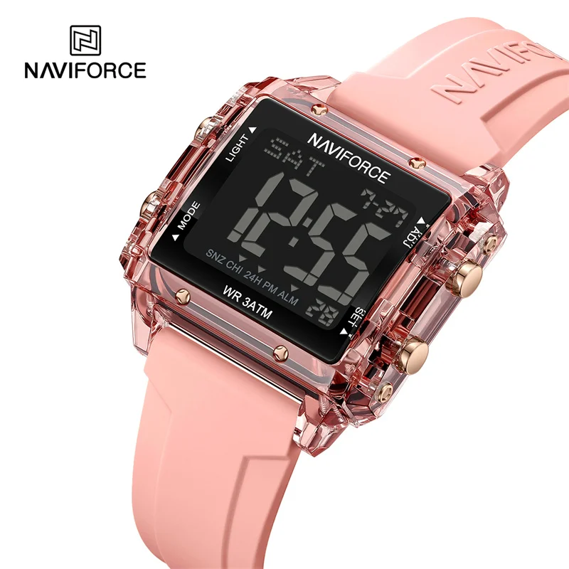 Часы NAVIFORCE женские цифровые спортивные модные повседневные водонепроницаемые