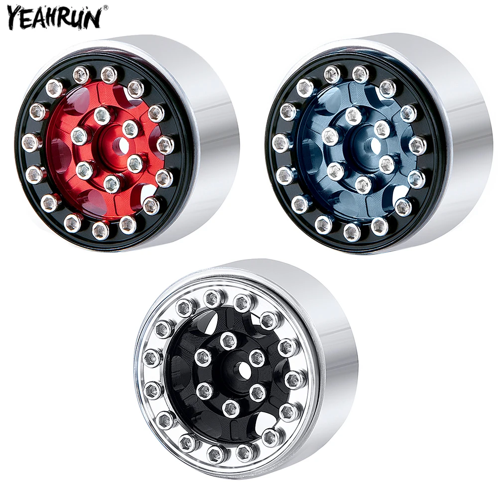 

YEAHRUN 4Pcs/lot Aluminum Beadlock Wheel Hub Rims For 1/24 Axial SCX24 90081 AXI00001 AXI00002 004 005 006 RC Crawler Car Parts