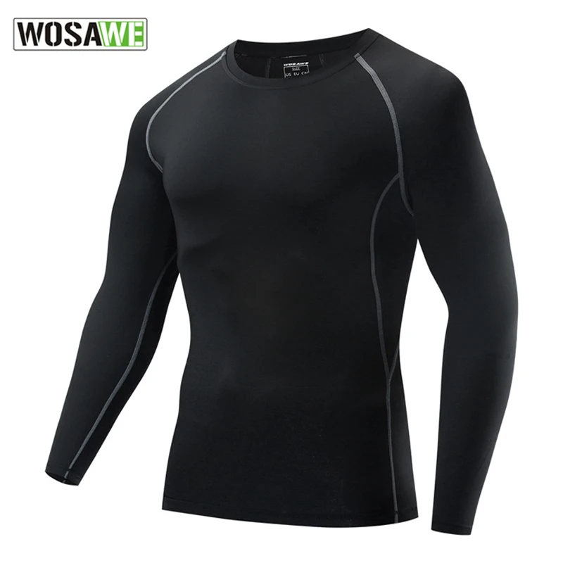 

WOSAME Men's Cycling Sport Cycling Long Undershirt Cycling Sleeves Bodybuilding Sports Jersey Fitness Base Layers Tights