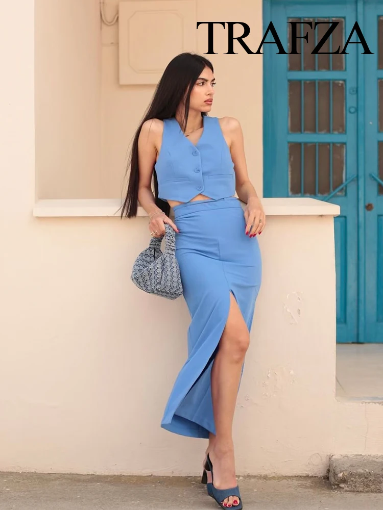 

Женский костюм с жилетом и V-образным вырезом, без рукавов