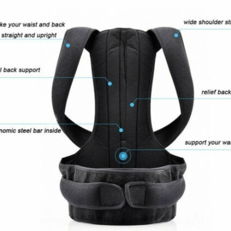 

Reinforced Belt Lumbar Column Posture Corrector Vest Adjustable Back Support Strap Shoulder Spine Brace Neck Stretcher Trainer