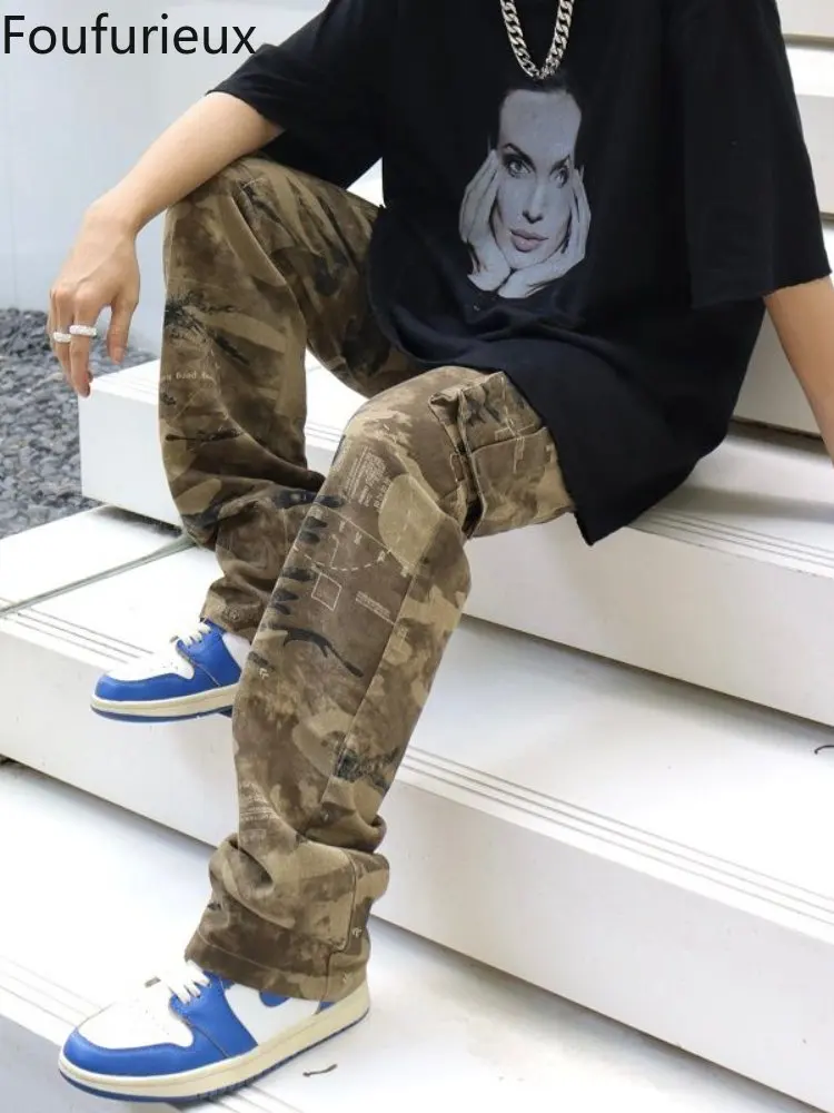 

Мужские брюки-карго в стиле ретро, с карманами