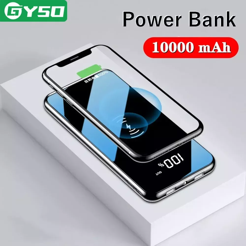 

NEW2023 20000mAh Portable Bank Mirror Screen LED Digital Display Powerbank External Battery Pack Poverbank For Mobile Phones