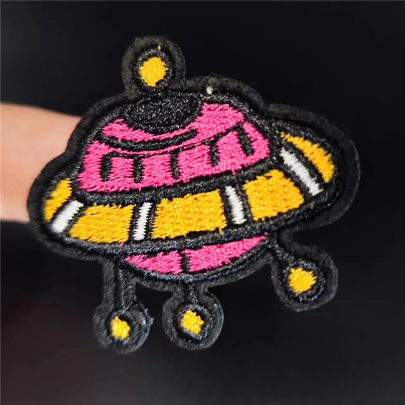 

Embroidery Cartoon Patch Spaceship Iron on Patch for clothing accessories Cute Style Pattern Logo Strange things Diy Gifts