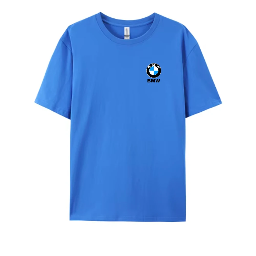 Мужская и женская быстросохнущая спортивная футболка BMW однотонная повседневная