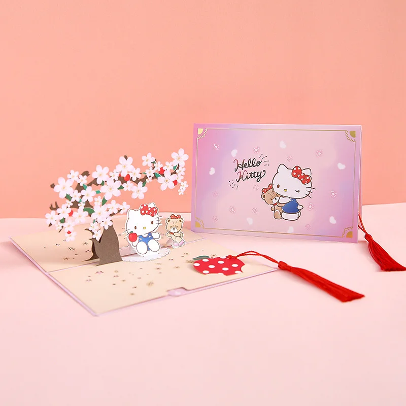 

Sanrio Kawaii Diy 3D Hello Kitty Bless Confession Greeting Card Kuromi My Melody Cinnamorol Anime Girl Gift Valentines Day