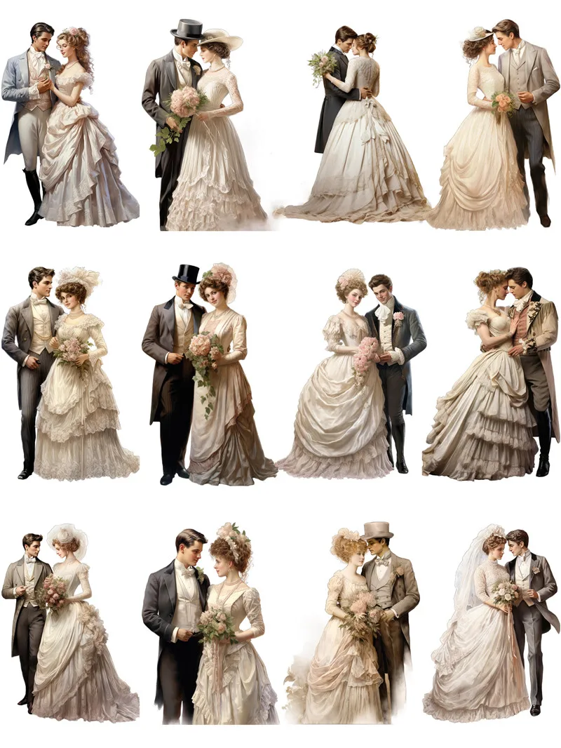 Винтажные наклейки для свадьбы