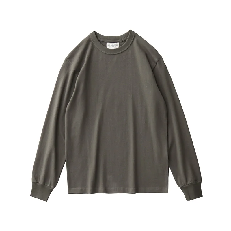 

Cotton Solid Color Basic T-shirt Men Spring Fall Fashion O-neck Classic White Tees Casual Loose Sweatshirt Tops
