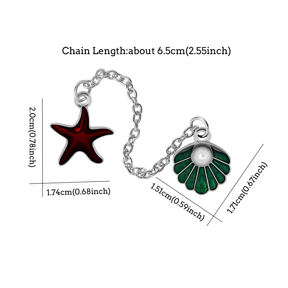 Эмалированная брошь в виде морской звезды