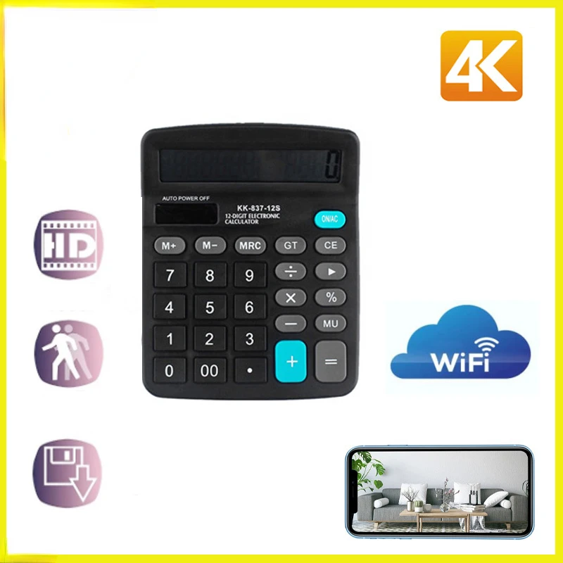 

Видеокамера HD 4K с калькулятором, портативная Мобильная камера наблюдения для домашней системы безопасности, маленький аудио рекордер со ск...