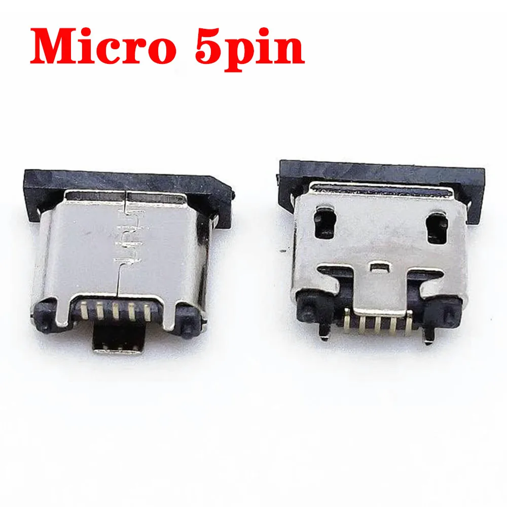 

5-20pcs Micro mini USB 5pin female seat 180 degrees jack 5P Vertical Patch Direct plug-in USB Connector Power Socket