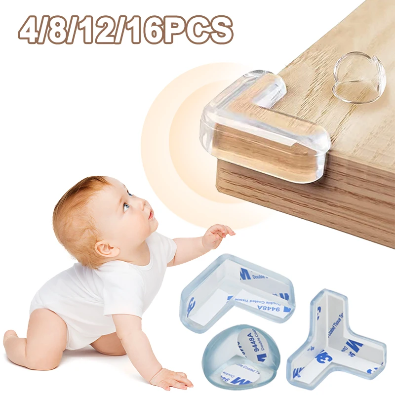 

4/8/12/16Pcs Baby Soft Silicone Table Corner Furniture Protector Guard Edge Safety Bumpers Cushions Cover for Baby Child Safety