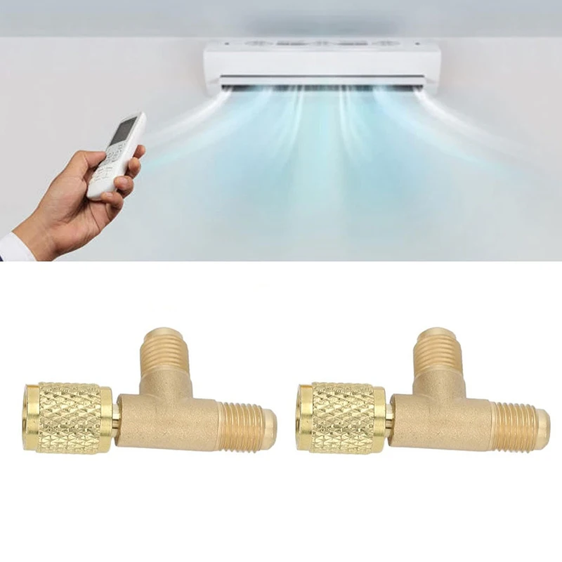 2 шт. латунный быстроразъемный тройник-адаптер для R22 R12 R134 высокопрочный прочный