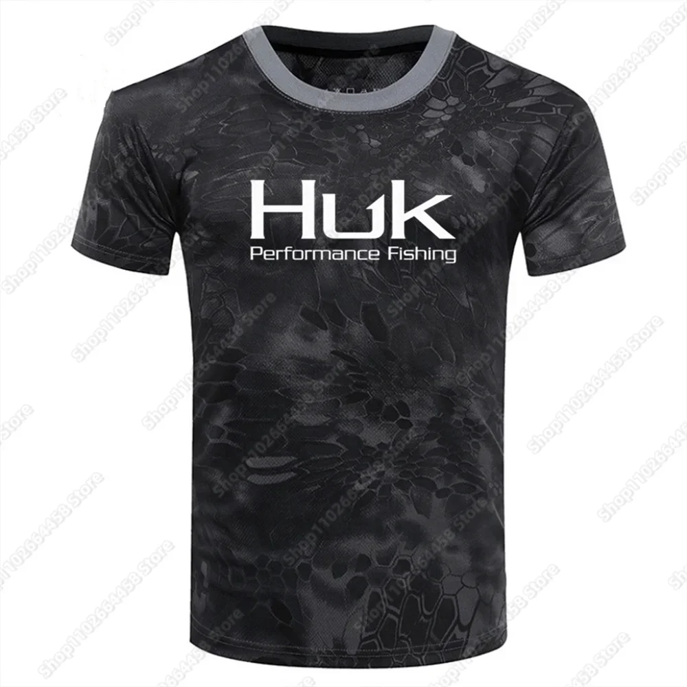 HUK рубашки для рыбалки UPF 50 + футболка выступлений топы мужской трикотаж с
