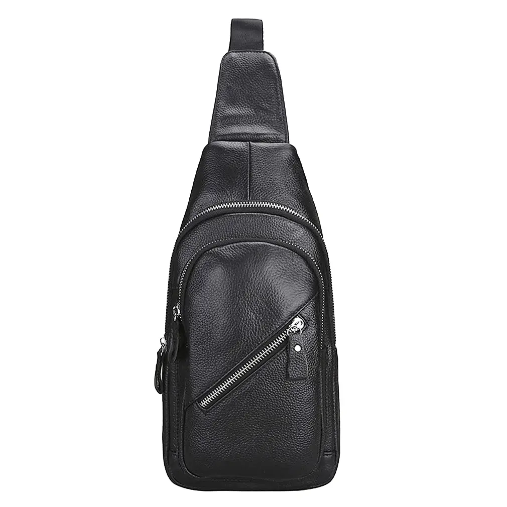 

Leather Sling Bag Hiking Daypack for Men Women Outdoor Travel Camping Fishing Crossbody Shoulder Chest Pack Casual Day Pouch