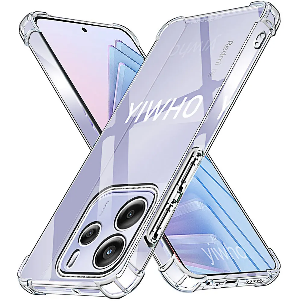 Роскошный прозрачный чехол для телефона Redmi Note 14 4G 13 Pro Plus Max мягкий противоударный