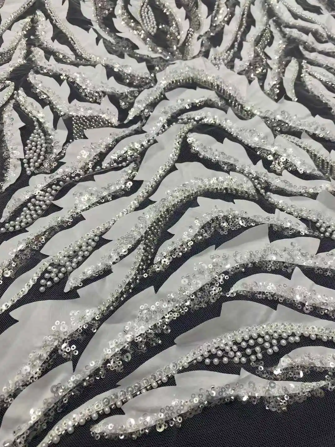 Элегантный африканский 3d тюль с блестками вышивка бисером высокое качество