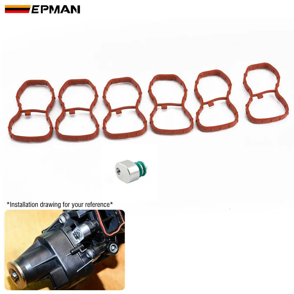 

EPMAN Intake Swirl Flap Delete Blank Plug With Manifold Gaskets For BMW E70 F01 F07 F10 F25 N57 E90 E91 E92 Engine TKYD96K
