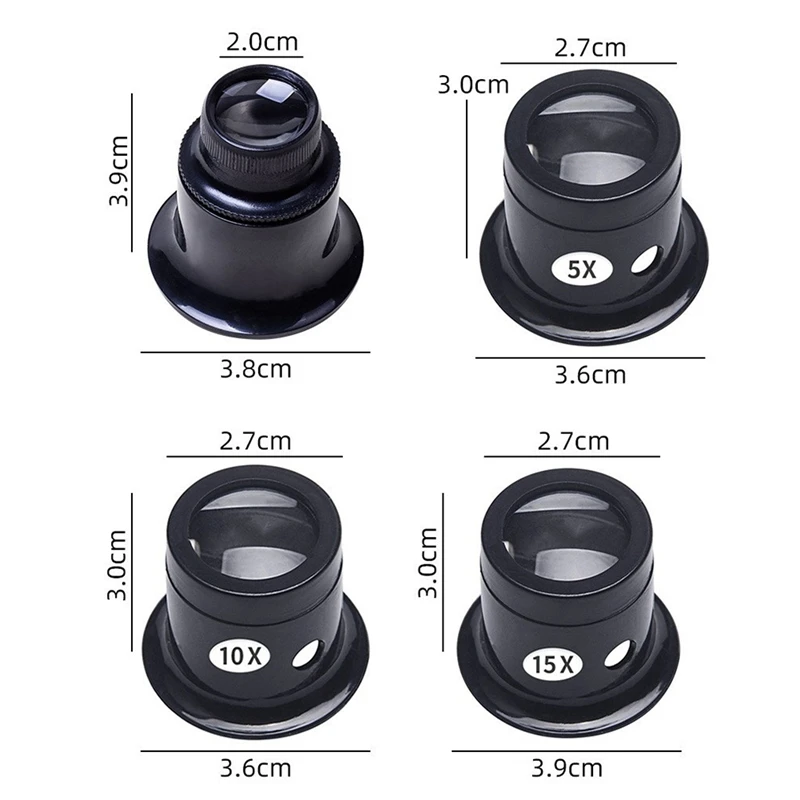 Лупа для ремонта часов стеклянная линза простое дюймовое зеркало лупа с зажимом