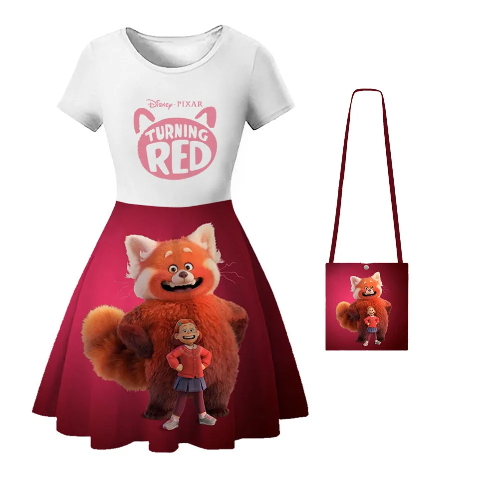 

Anime Turning Red Kids Princess Dresses Girls Meilin Cosplay Costume Clothes Sets Children Clothing Accessories Carnival Party