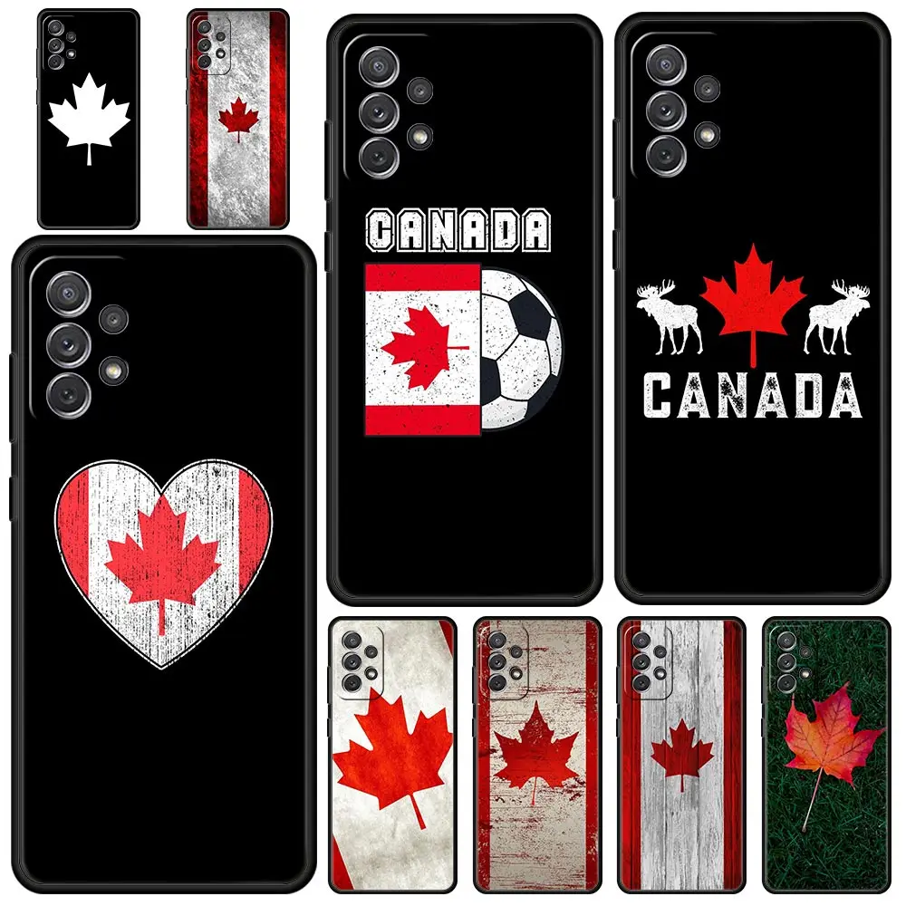 

Maple Canada Flag love Football Phone Case for Samsung A51 A71 A21S A12 A11 A31 A52 A41 A32 A23 A33 A53 A73 A03S A13 5G Cover