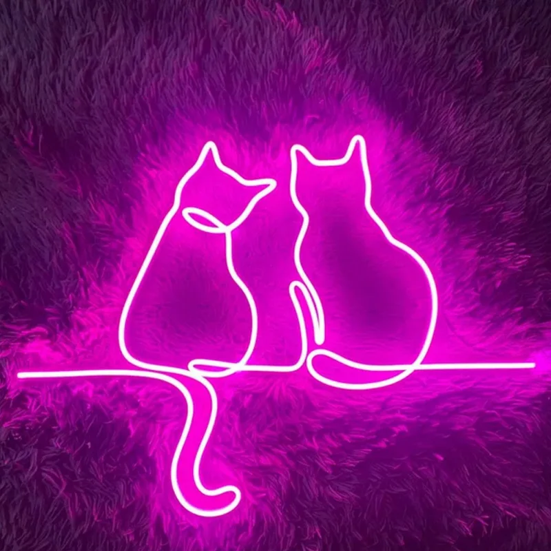 

Neon Sign Animal Anime Cat Led Neon Sign Cute Plug Powered for Home Wall Bar Party Decor Pink Girl Boy Room Decoration