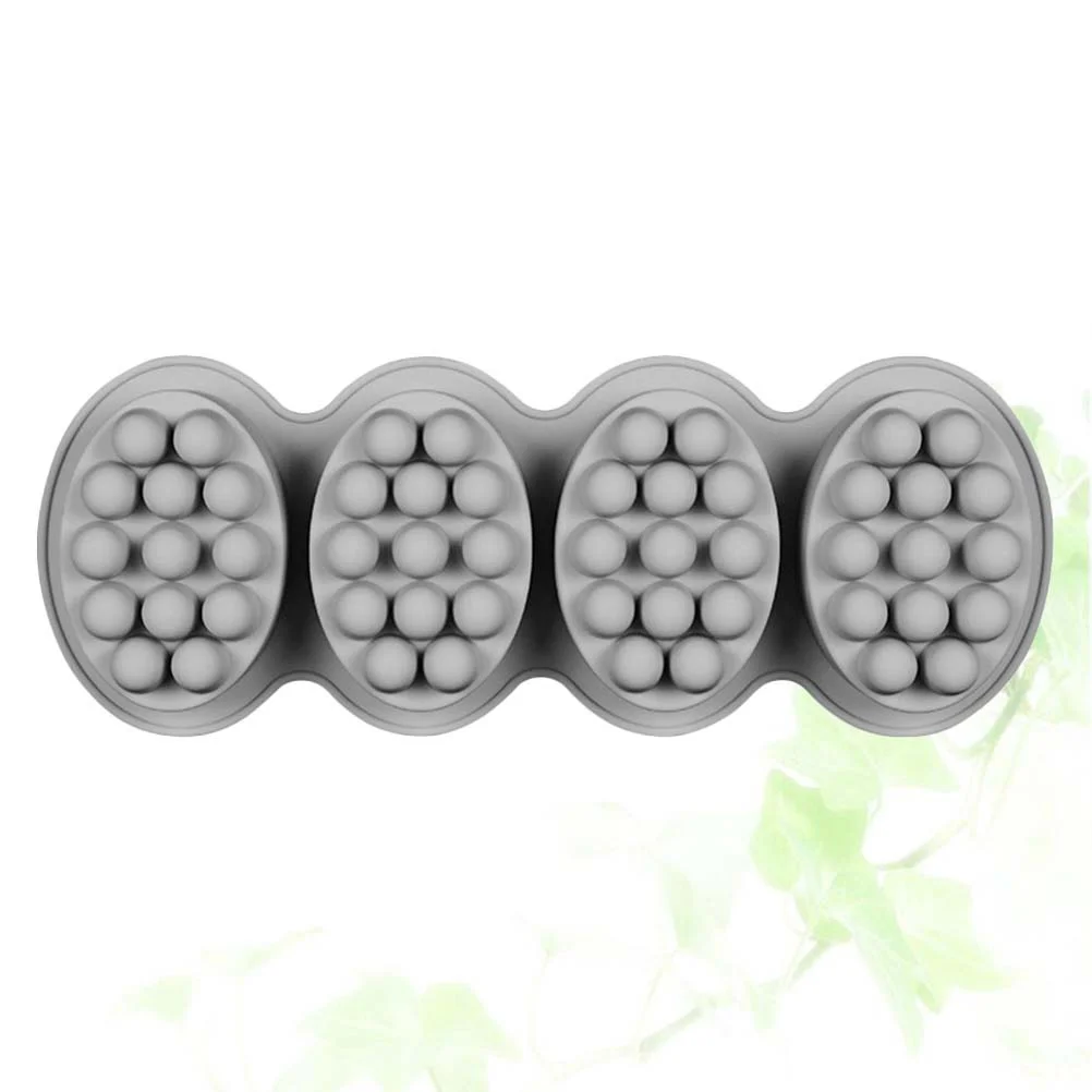 

SUPVOX 4- Cavity Oval Silicone Mold Cake Mold Bar Mold for DIY Bread Cupcake Cheesecake Cornbread Muffin Brownie ( Grey )