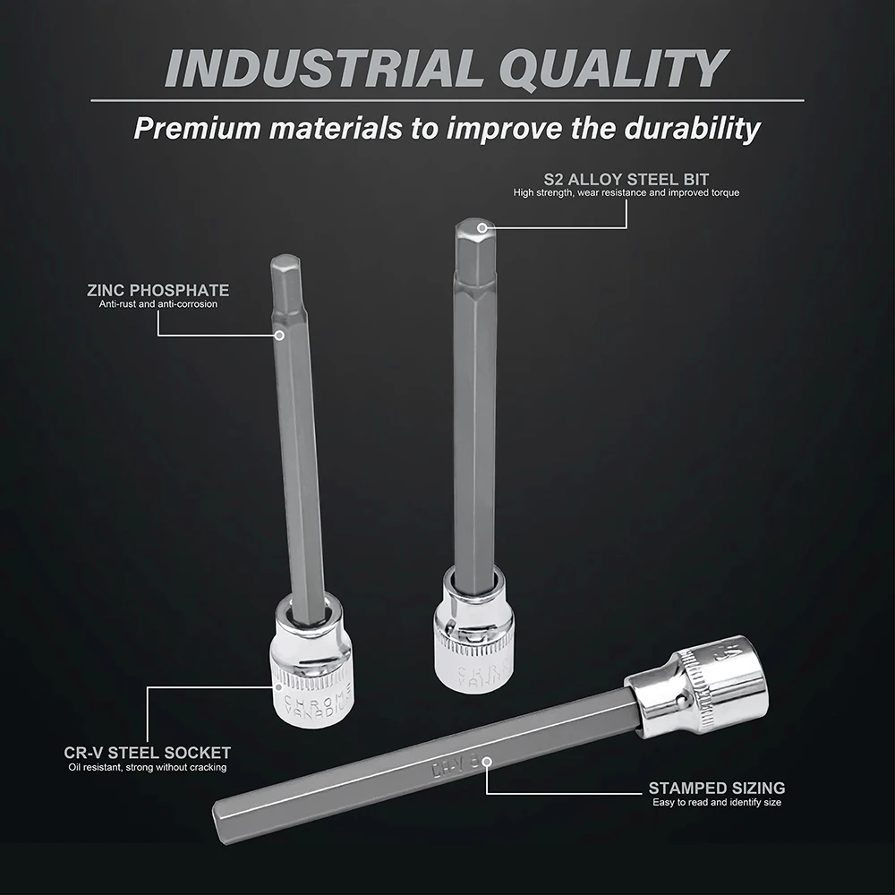 Сверхдлинная Шестигранная розетка в комплекте 7 элементов Фотогалерея и