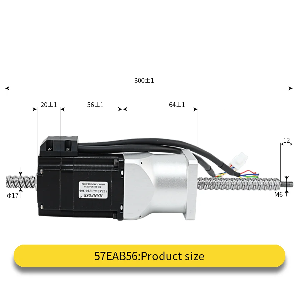 Высокоточный шаговый двигатель с шариковым винтом 57EAB56-1210-300 1 6 В 3 Н. m 4.0A NEMA23