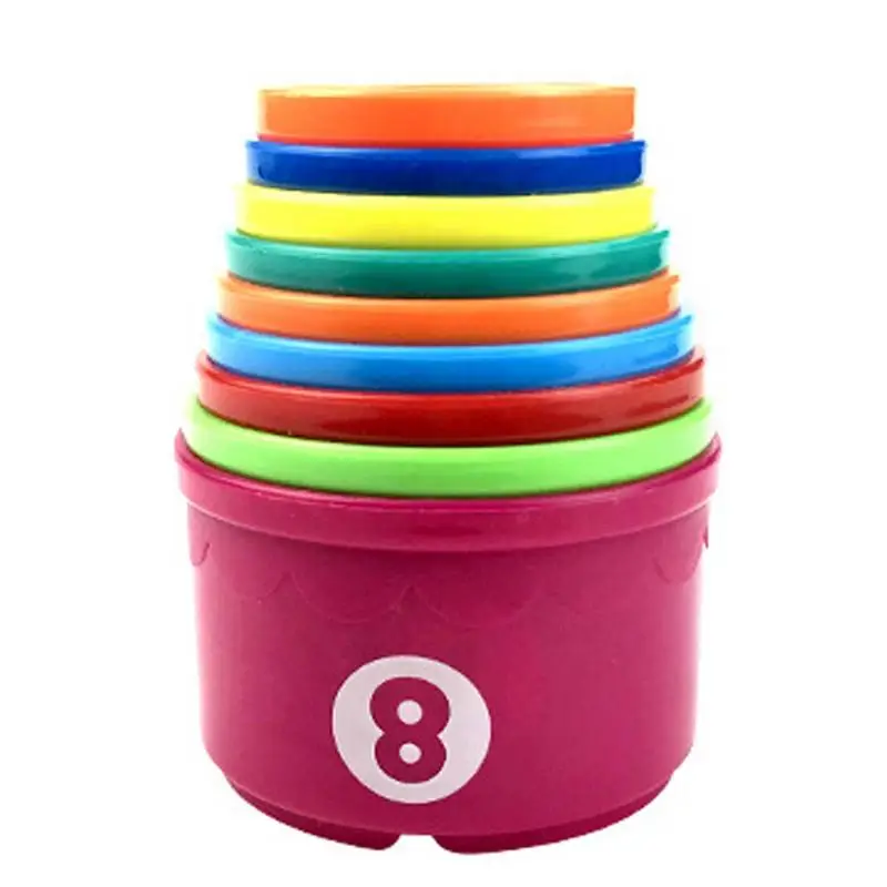 

Baby Building Cup Toys Educational Toy Nesting Counting Cups Toys With Bear Patterns Space Saving Cartoon Animal Cup Building To