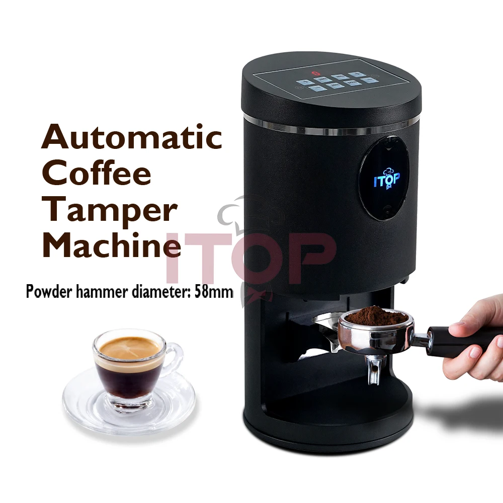 ITOP 58mm Coffee Tamper Machine Automatic Espress Cafe Tools Equipment Aluminum Housing Automatic Coffee Powder Press 110V~240V
