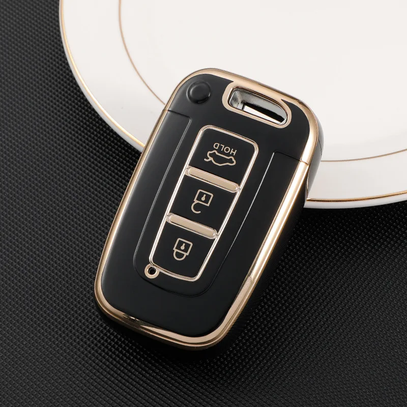 

TPU Car Key Case Cover for Hyundai Solaris HB20 Veloster SR IX35 Accent Elantra I30 for KIA RIO Forte K2 K3 K5 Sportage 3 Button