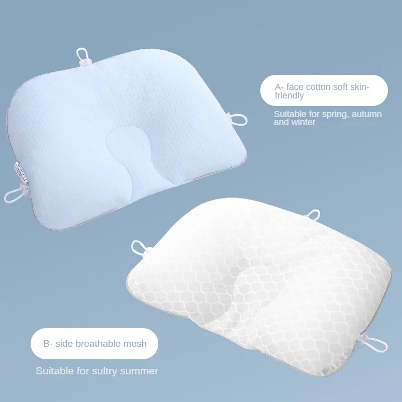 

Four Seasons Breathable Baby Pillow New Newborn Anti Deviation Correction Head Shape Baby Shaping Soft Breathable Short Pillow