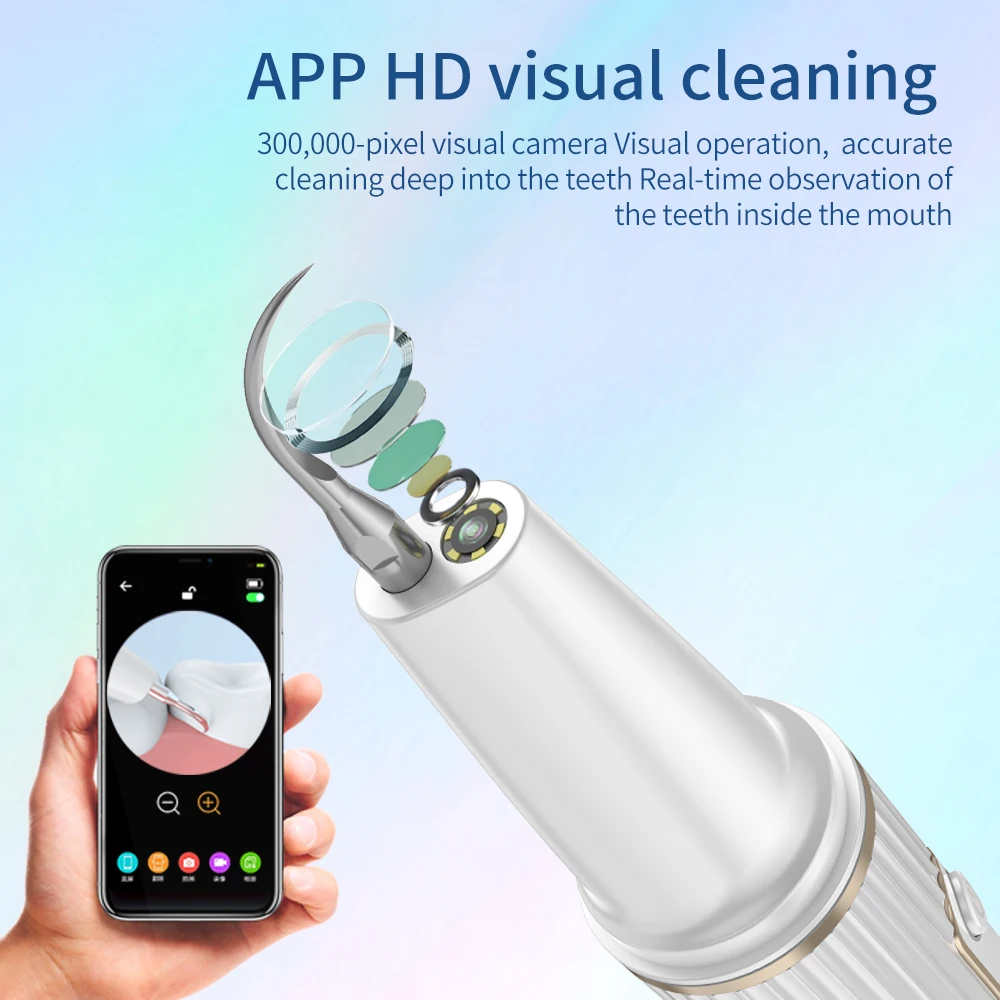 Electric Sonic Dental Calculus Scaler With Camera Oral Teeth Tartar Remover Plaque Stains Cleaner Removal Teeth Whitening LED