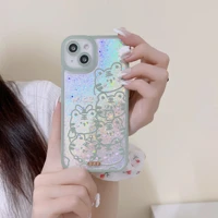 cartoon glitter laser iphone case for iphone 13 promax 12 pro 11 pro max transparent cover