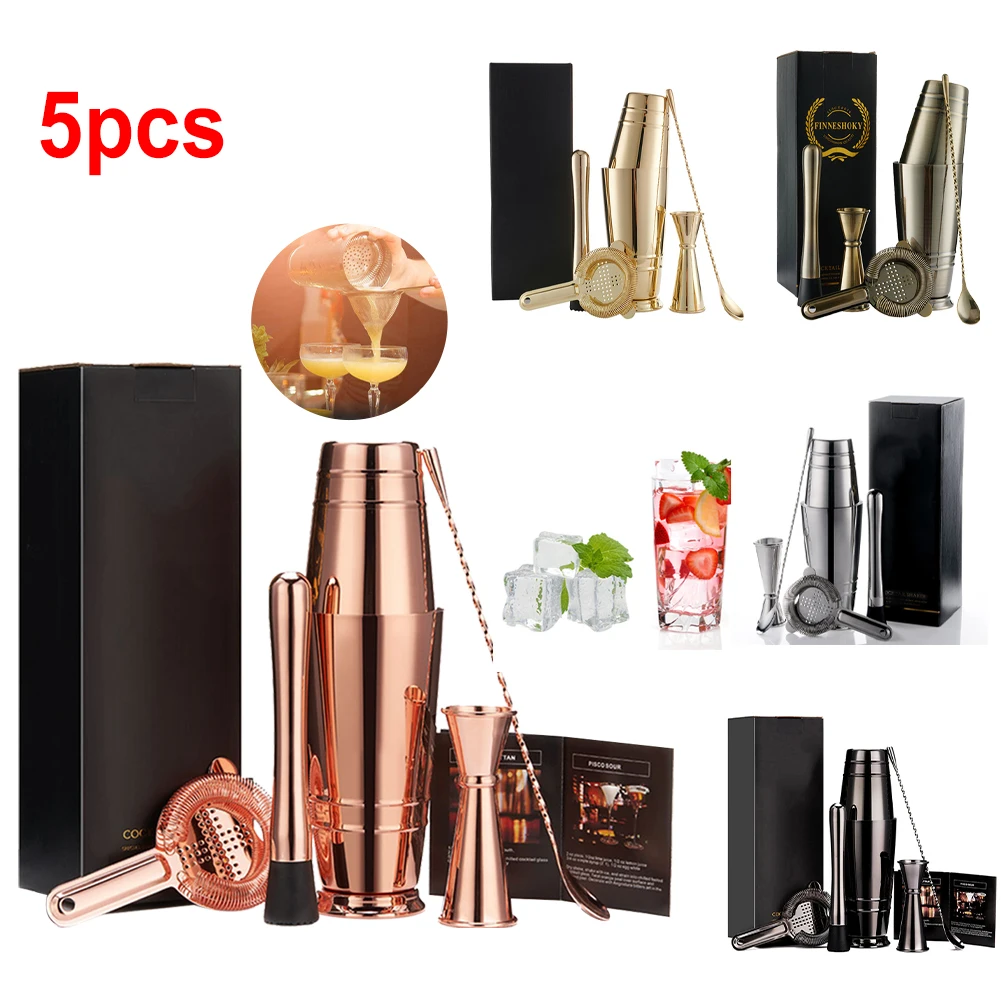 

600ML/800ML Cocktail Shaker Mixer Stainless Steel Wine Martini Boston Shaker For Drink Party Bar Bartender Professional Tools