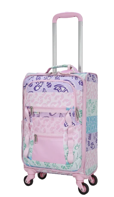 3 PC SOCIAL BUTTERFLY SOFTSIDE WITH PACKING CUBE AND LUGGAGE TAG