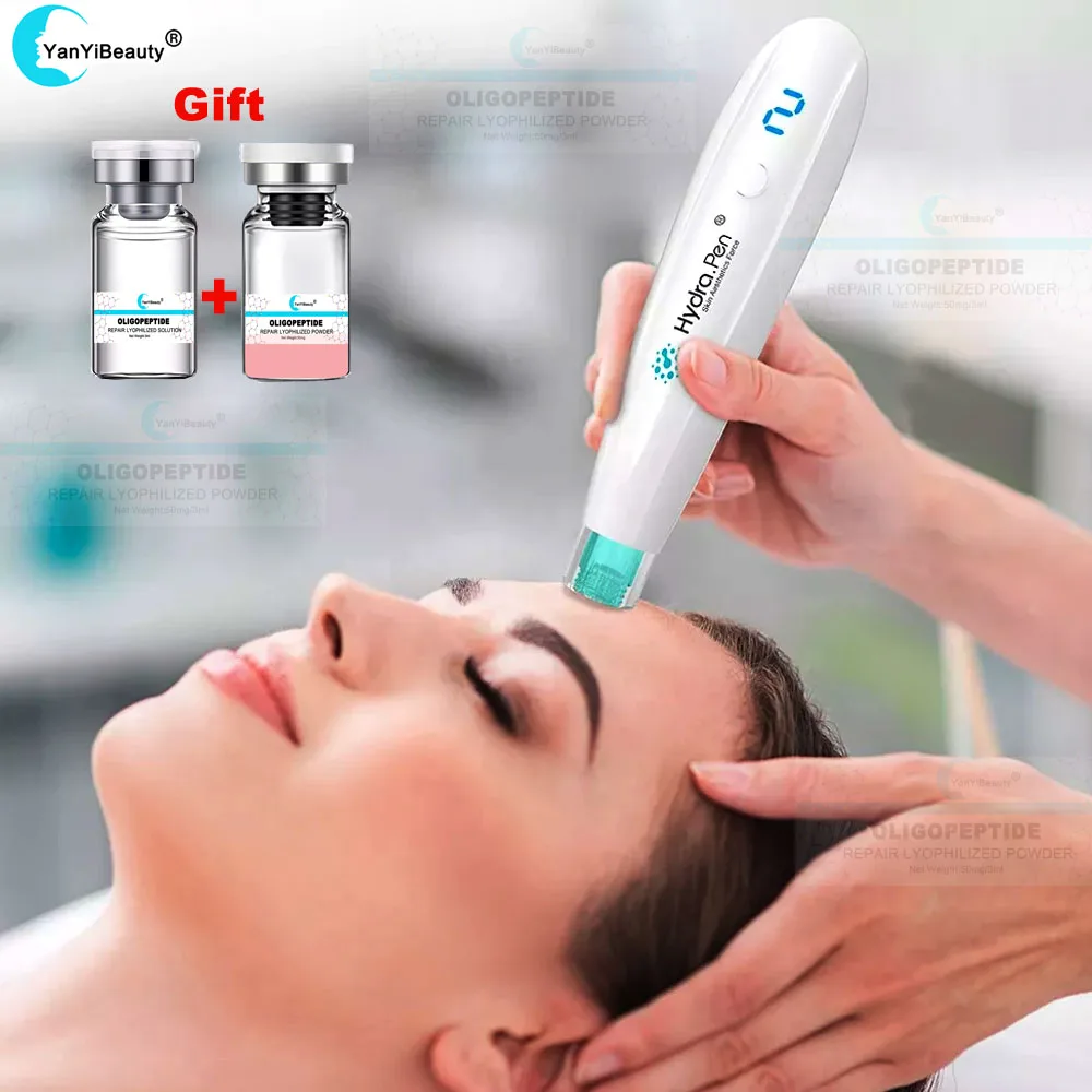 Hydra Pen H2 Microneedling Pen Facial Stem Cell Therapy Nano Automatic Applicator Skin Care Tool with 1 Set Serum