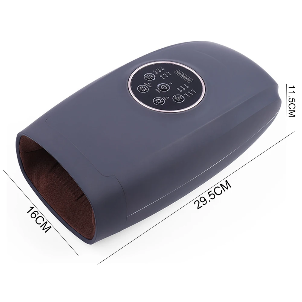 

Fashion Heated Hand Massager Physiotherapy Equipment Pressotherapy Finger Massager Apparatus Palm Massage Device Air Compression