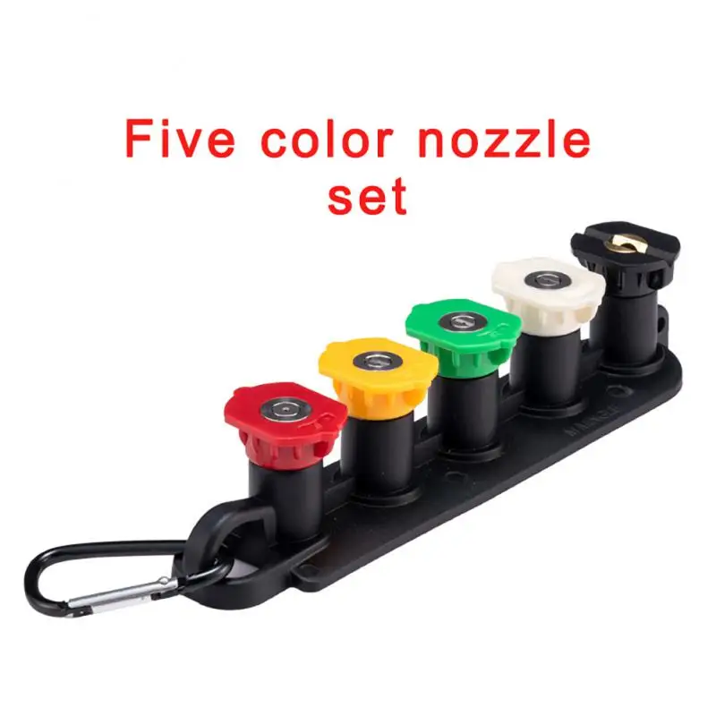

High Pressure Water Gun Nozzle Sector Spray 1/4" Quick Connector Plug Nozzle Set Car Wash Water Gun Parts Accessories 5/7 Colors