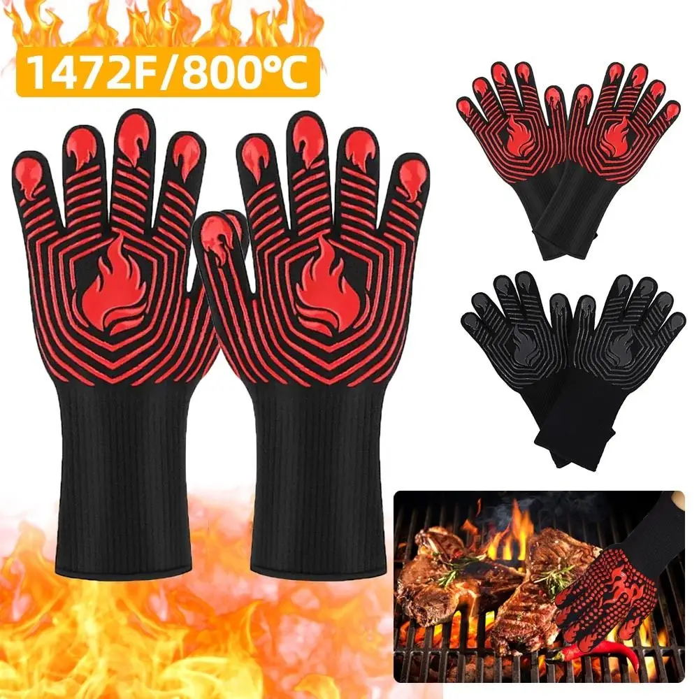 

Washable Cooking Barbecue Microwave High Temperature Resistance Fireproof Heat Insulation Glove BBQ Gloves