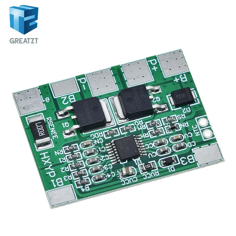 Фото Плата защиты аккумуляторов GREATZT BMS 4S 3.2V 3.7V 8A LiFePO4 / литиевых батарей 12.8V 14.4V для аккумуляторных блоков 18650 32650 №4