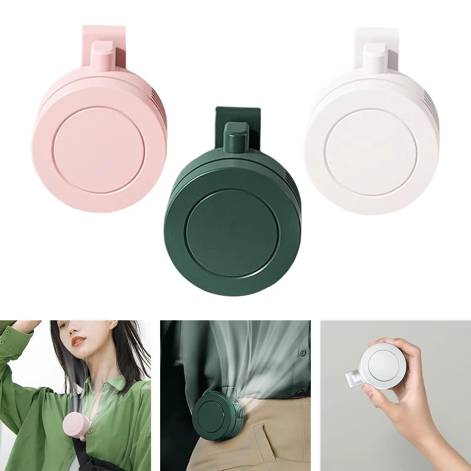 

Vaneless Portable Mini Clip Fan Outdoor 360 Adjustable Wind Fan USB 3 Speeds Hanging Neck Vaneless Small Air Cooler Fan
