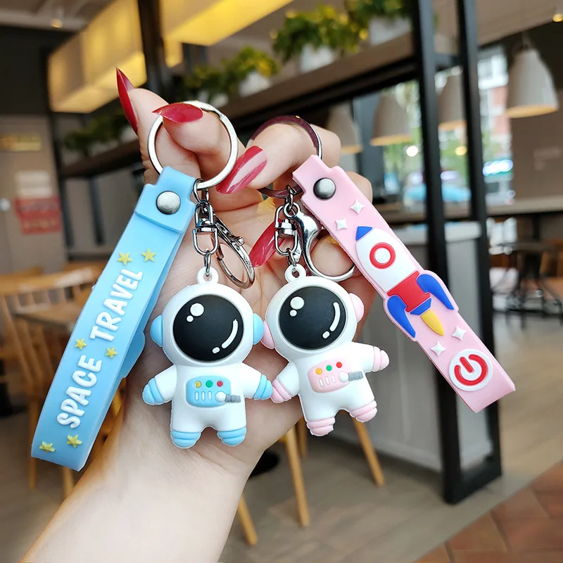 

Fashion Astronaut Cartoon Lovers Hanging Car Pendant Gift Keychain Cute Girl's Heart Cartoon Doll Creative Soft Plastic Bag Pend