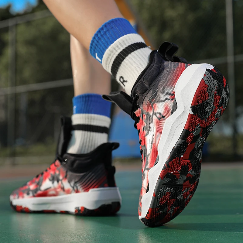 Hot Sale Fashion Luminous Basketball Shoes for Men Women Platform Bounce Basketball Sneakers Teenthager Non-slip Sports Shoes