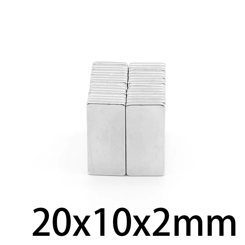 

5/10/20/50/100/150PCS 20x10x2 Block Search Magnet N35 Rectangular Strong Powerful Magnets 20x10x2mm Neodymium Magnet 20*10*2